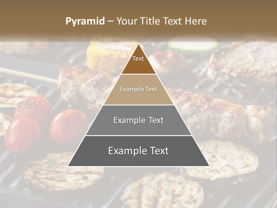 A Bbq With Grilled Meat And Vegetables On It PowerPoint Template