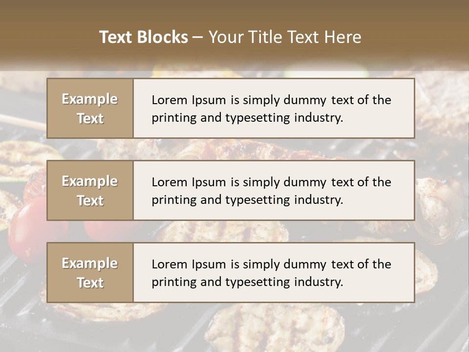 A Bbq With Grilled Meat And Vegetables On It PowerPoint Template