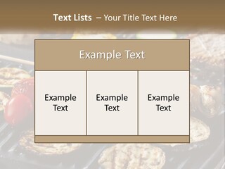 A Bbq With Grilled Meat And Vegetables On It PowerPoint Template