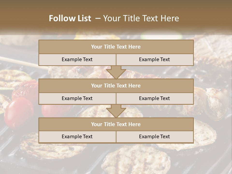 A Bbq With Grilled Meat And Vegetables On It PowerPoint Template