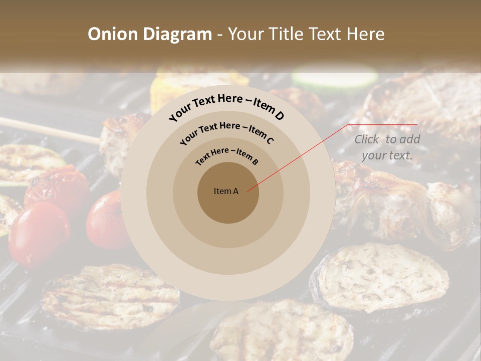 A Bbq With Grilled Meat And Vegetables On It PowerPoint Template