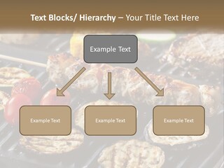 A Bbq With Grilled Meat And Vegetables On It PowerPoint Template