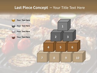 A Bbq With Grilled Meat And Vegetables On It PowerPoint Template