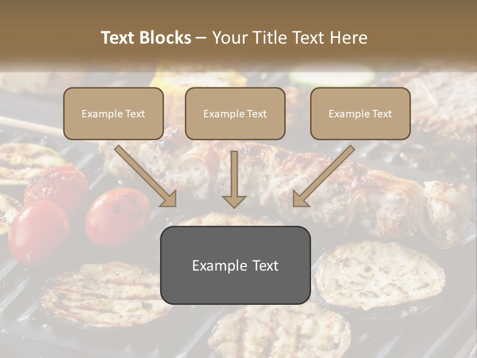 A Bbq With Grilled Meat And Vegetables On It PowerPoint Template