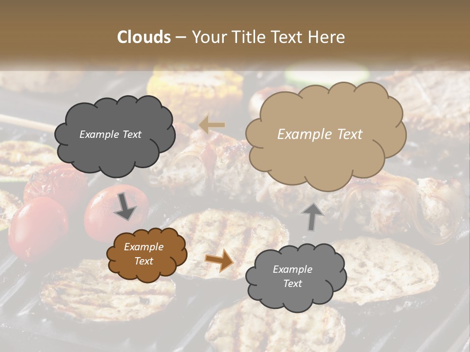 A Bbq With Grilled Meat And Vegetables On It PowerPoint Template