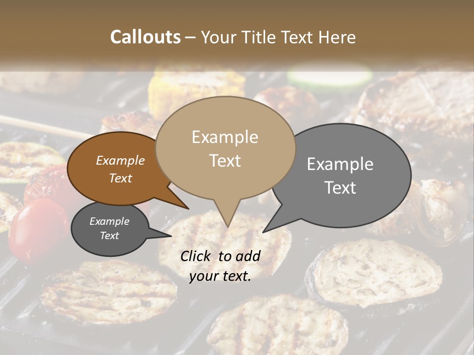 A Bbq With Grilled Meat And Vegetables On It PowerPoint Template