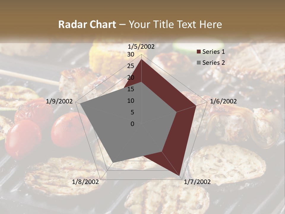 A Bbq With Grilled Meat And Vegetables On It PowerPoint Template