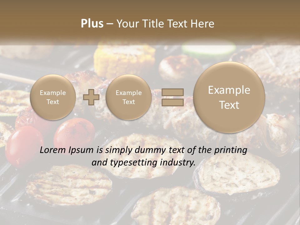 A Bbq With Grilled Meat And Vegetables On It PowerPoint Template