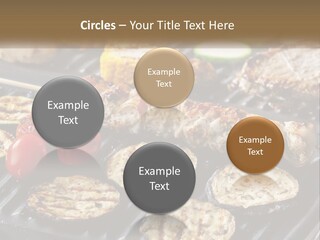 A Bbq With Grilled Meat And Vegetables On It PowerPoint Template
