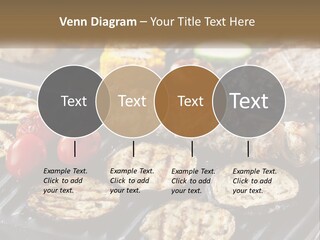 A Bbq With Grilled Meat And Vegetables On It PowerPoint Template