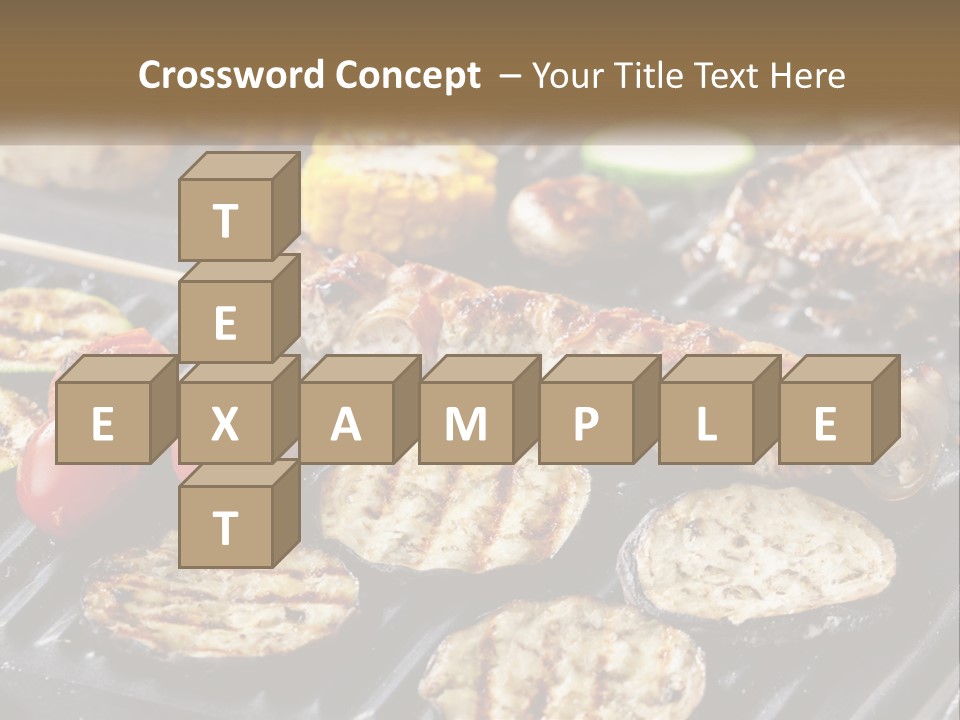 A Bbq With Grilled Meat And Vegetables On It PowerPoint Template