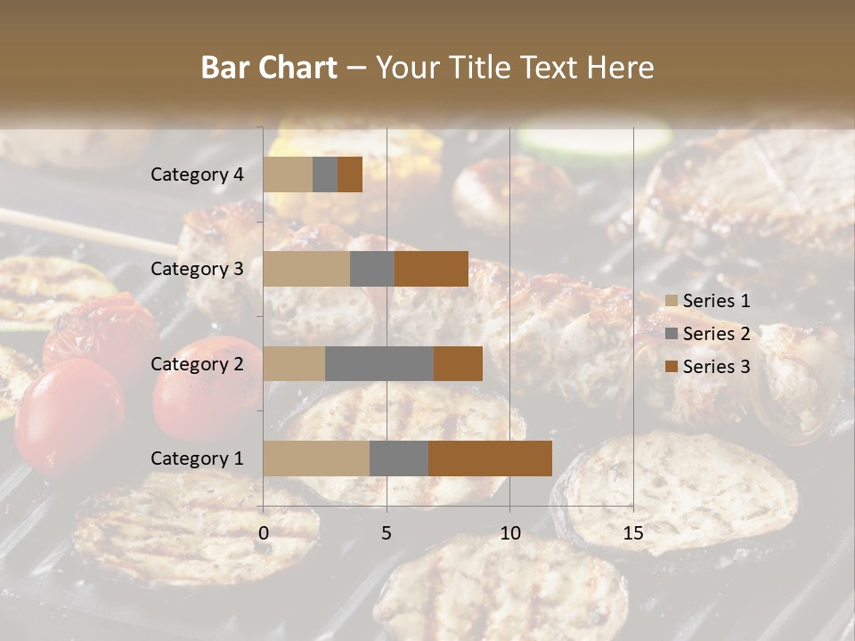 A Bbq With Grilled Meat And Vegetables On It PowerPoint Template