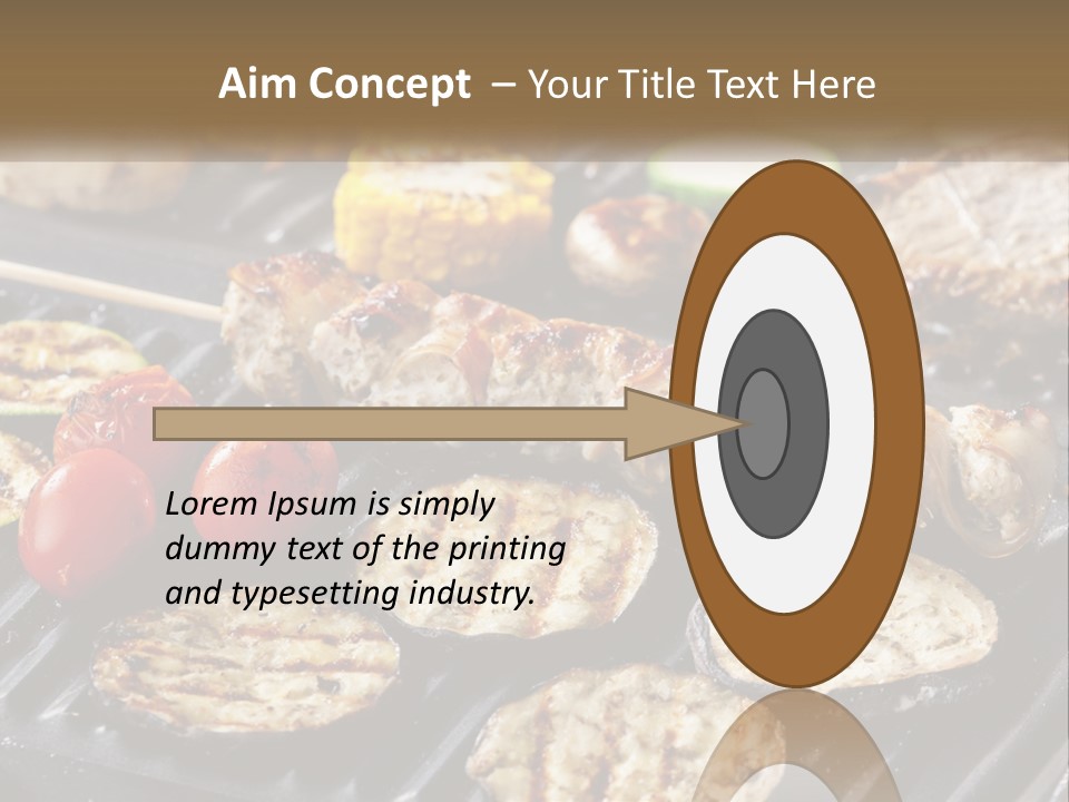 A Bbq With Grilled Meat And Vegetables On It PowerPoint Template