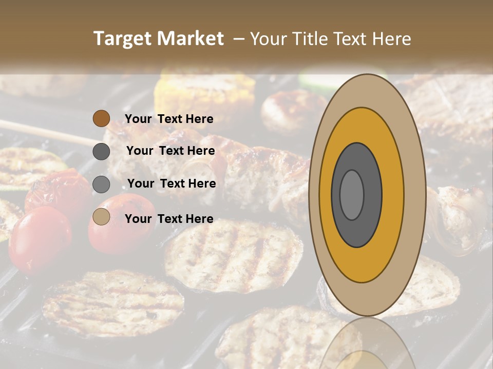 A Bbq With Grilled Meat And Vegetables On It PowerPoint Template