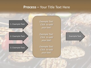 A Bbq With Grilled Meat And Vegetables On It PowerPoint Template