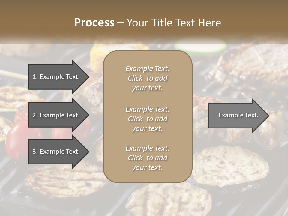 A Bbq With Grilled Meat And Vegetables On It PowerPoint Template