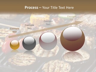 A Bbq With Grilled Meat And Vegetables On It PowerPoint Template