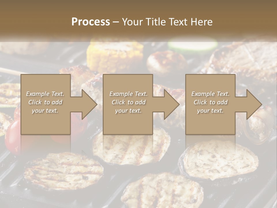 A Bbq With Grilled Meat And Vegetables On It PowerPoint Template
