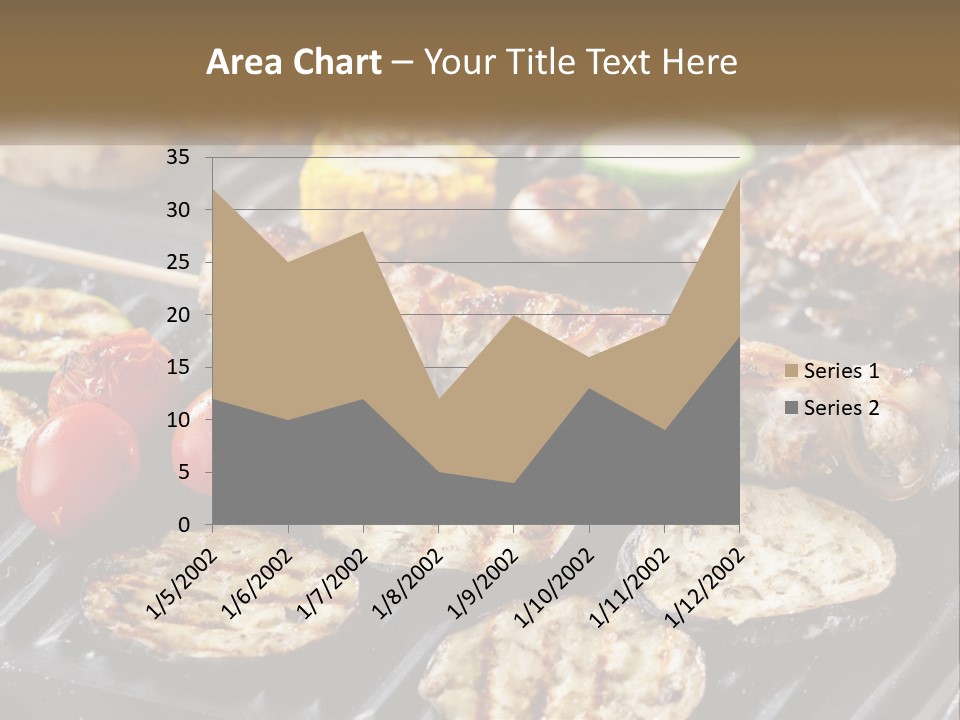 A Bbq With Grilled Meat And Vegetables On It PowerPoint Template