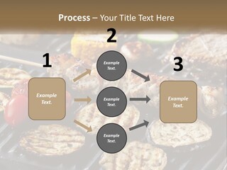 A Bbq With Grilled Meat And Vegetables On It PowerPoint Template