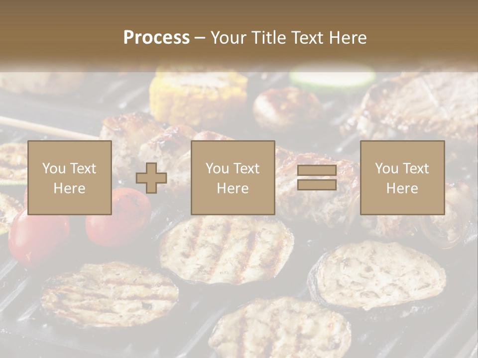 A Bbq With Grilled Meat And Vegetables On It PowerPoint Template
