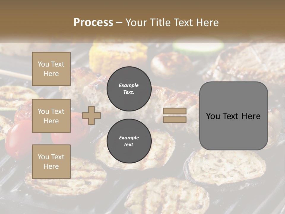 A Bbq With Grilled Meat And Vegetables On It PowerPoint Template