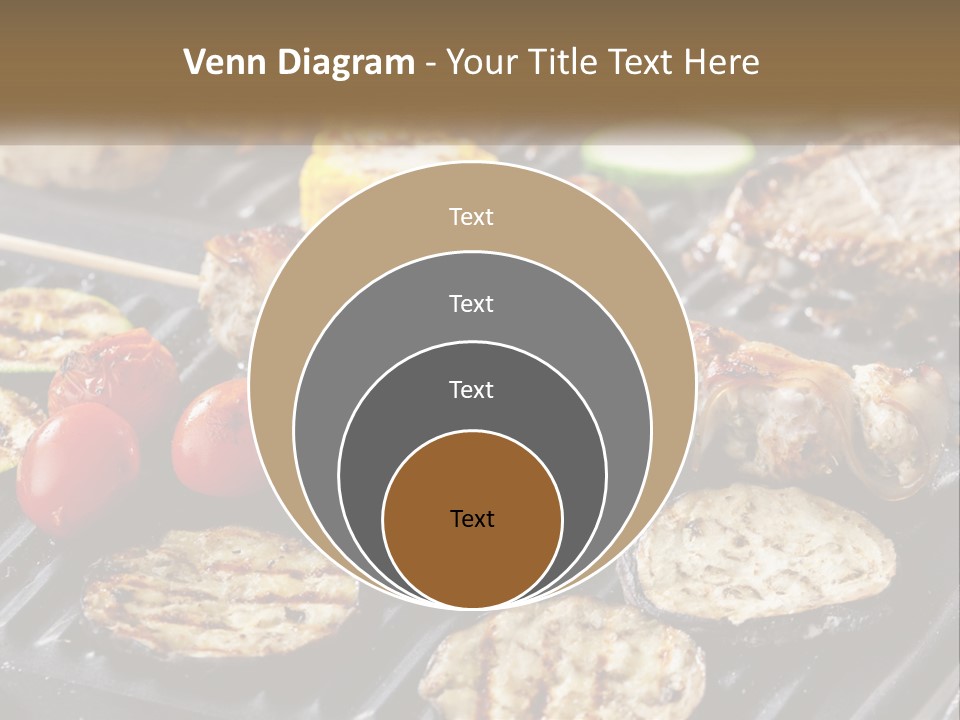 A Bbq With Grilled Meat And Vegetables On It PowerPoint Template