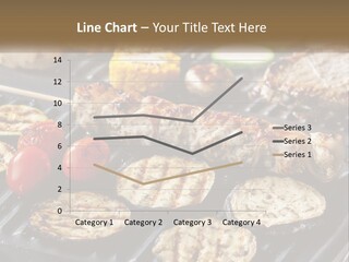 A Bbq With Grilled Meat And Vegetables On It PowerPoint Template