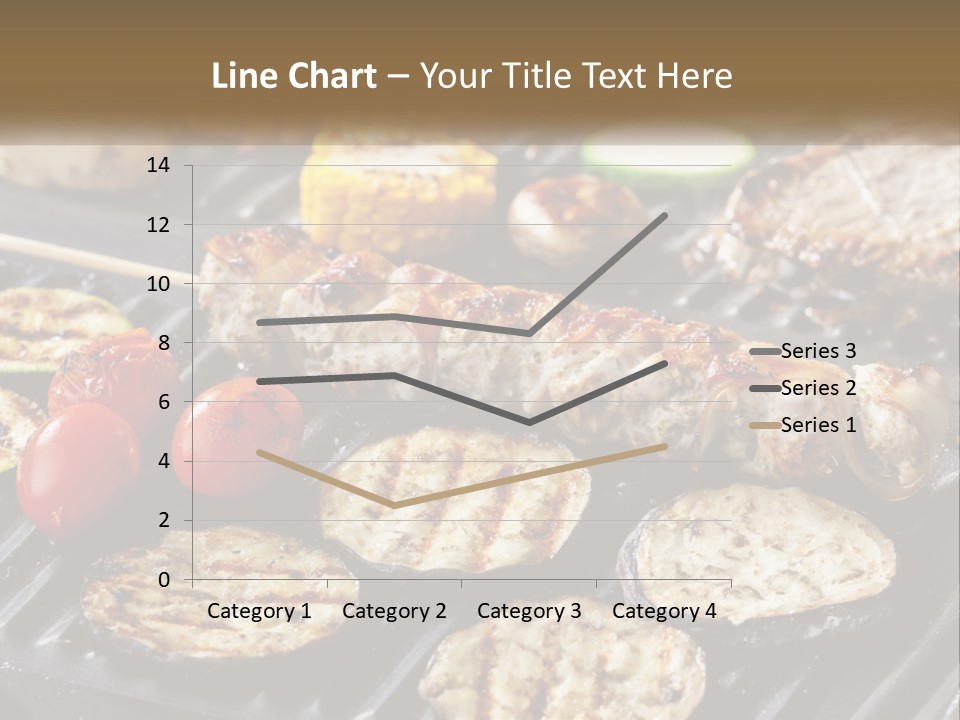 A Bbq With Grilled Meat And Vegetables On It PowerPoint Template