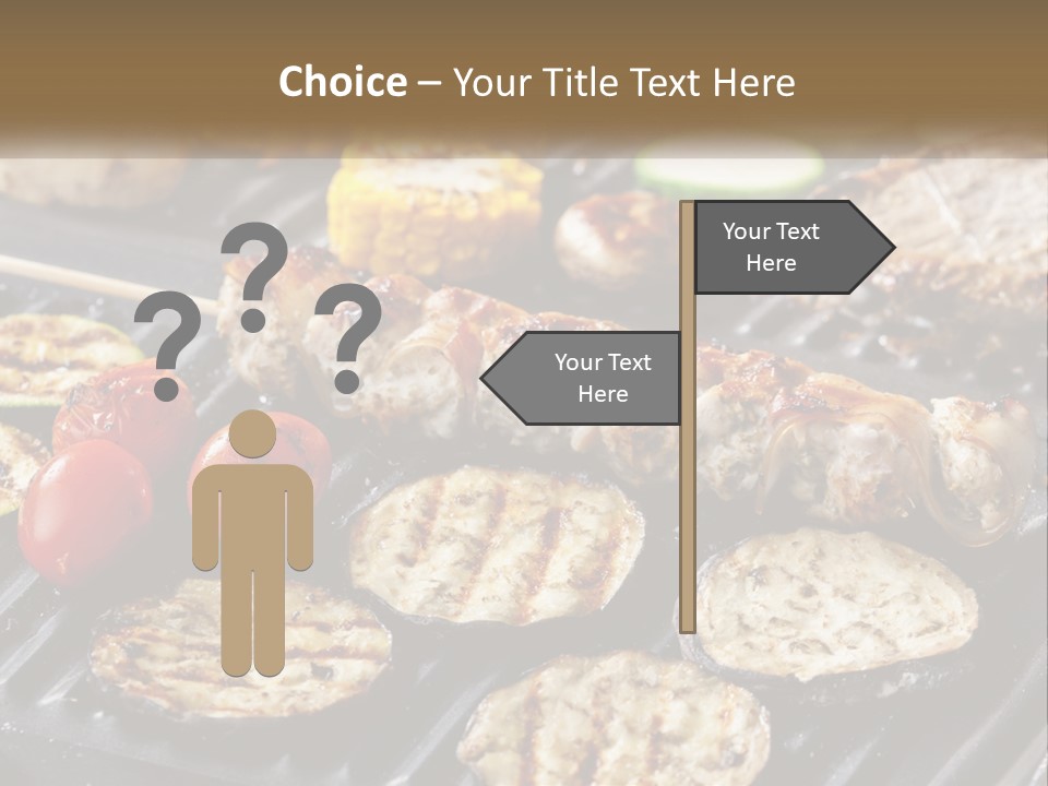 A Bbq With Grilled Meat And Vegetables On It PowerPoint Template