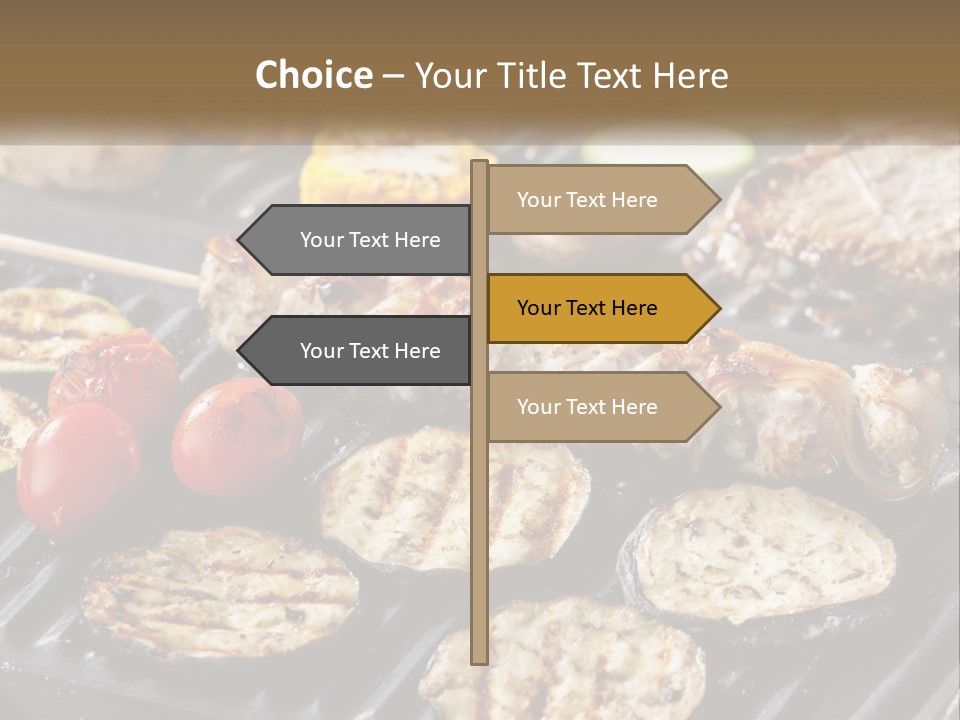 A Bbq With Grilled Meat And Vegetables On It PowerPoint Template