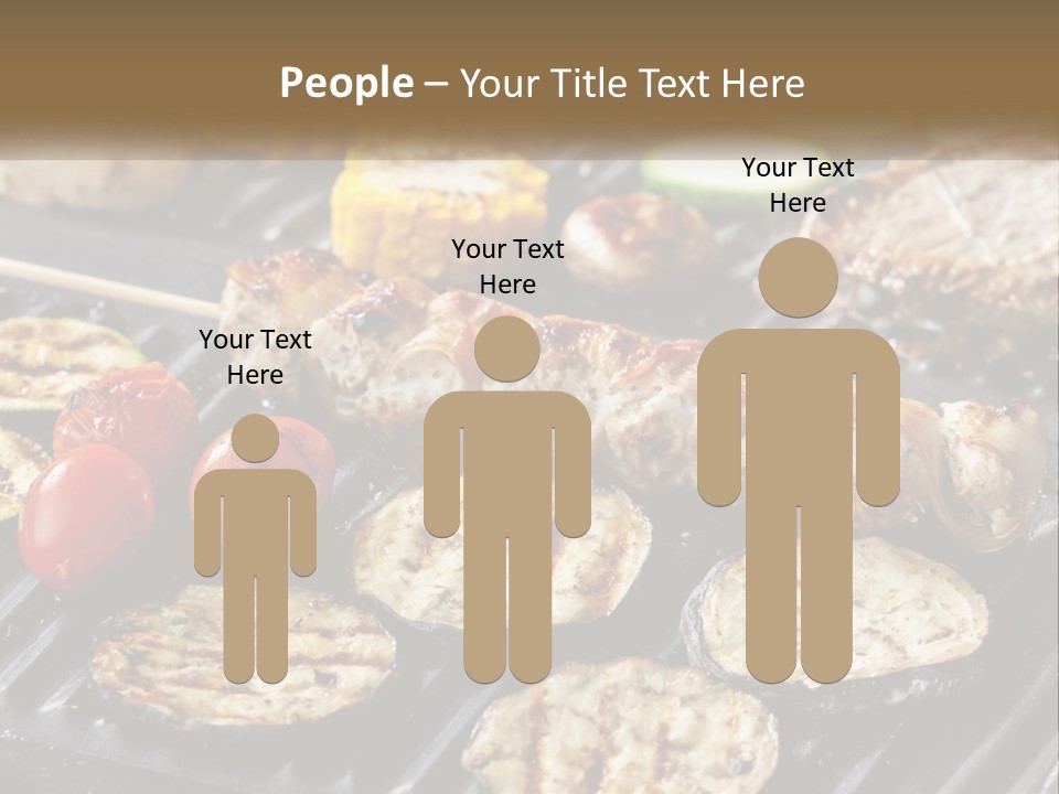 A Bbq With Grilled Meat And Vegetables On It PowerPoint Template