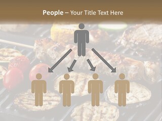 A Bbq With Grilled Meat And Vegetables On It PowerPoint Template