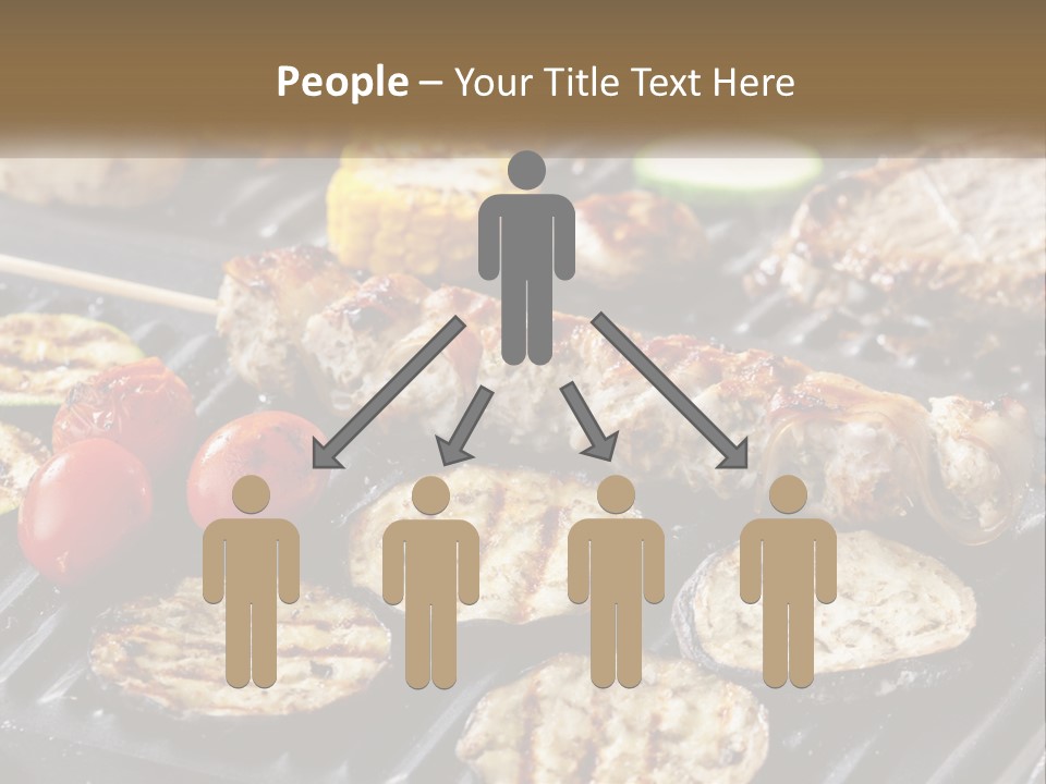 A Bbq With Grilled Meat And Vegetables On It PowerPoint Template
