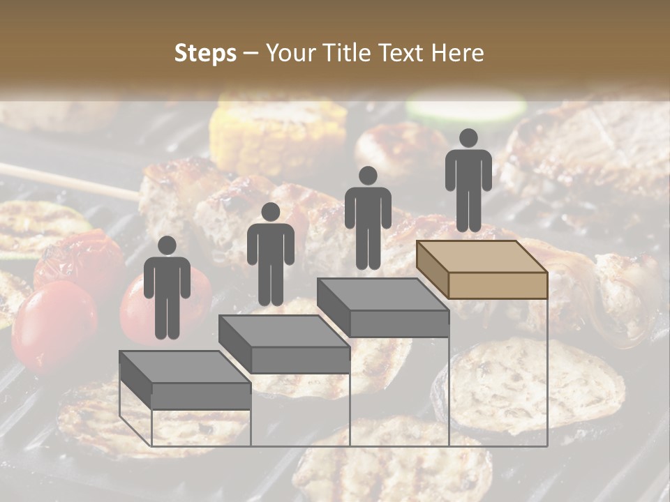A Bbq With Grilled Meat And Vegetables On It PowerPoint Template