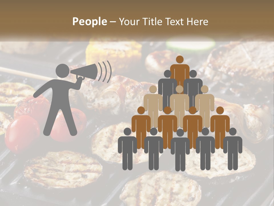 A Bbq With Grilled Meat And Vegetables On It PowerPoint Template