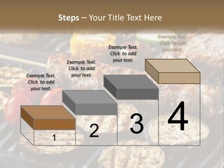 A Bbq With Grilled Meat And Vegetables On It PowerPoint Template