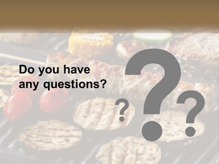 A Bbq With Grilled Meat And Vegetables On It PowerPoint Template