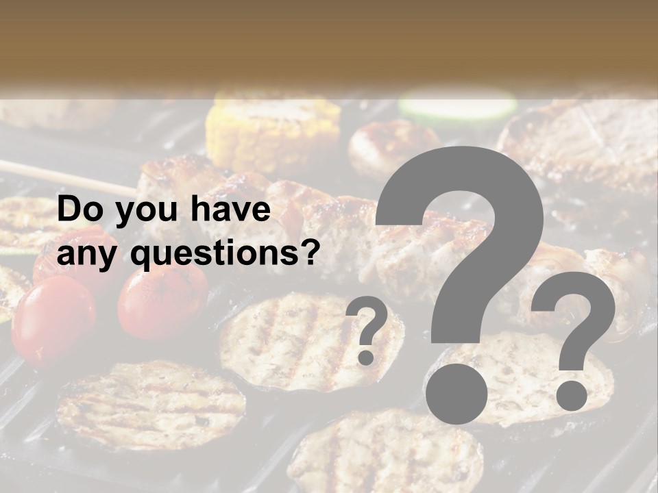 A Bbq With Grilled Meat And Vegetables On It PowerPoint Template