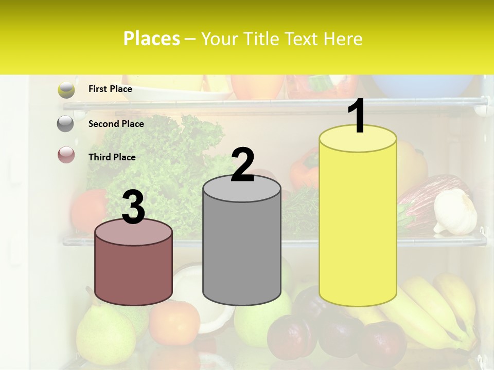 A Refrigerator Filled With Lots Of Fresh Fruits And Vegetables PowerPoint Template