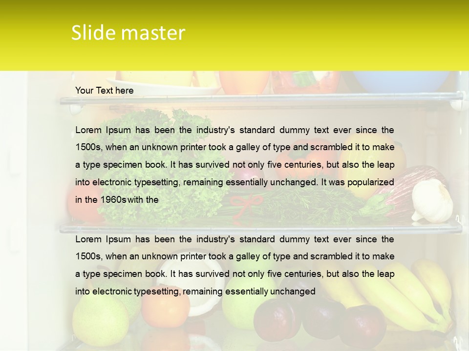 A Refrigerator Filled With Lots Of Fresh Fruits And Vegetables PowerPoint Template