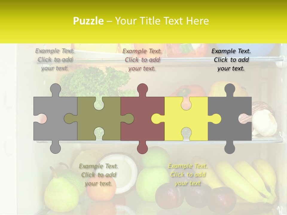 A Refrigerator Filled With Lots Of Fresh Fruits And Vegetables PowerPoint Template