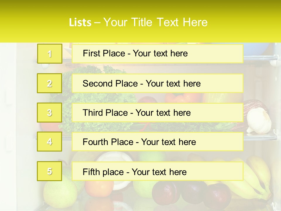 A Refrigerator Filled With Lots Of Fresh Fruits And Vegetables PowerPoint Template