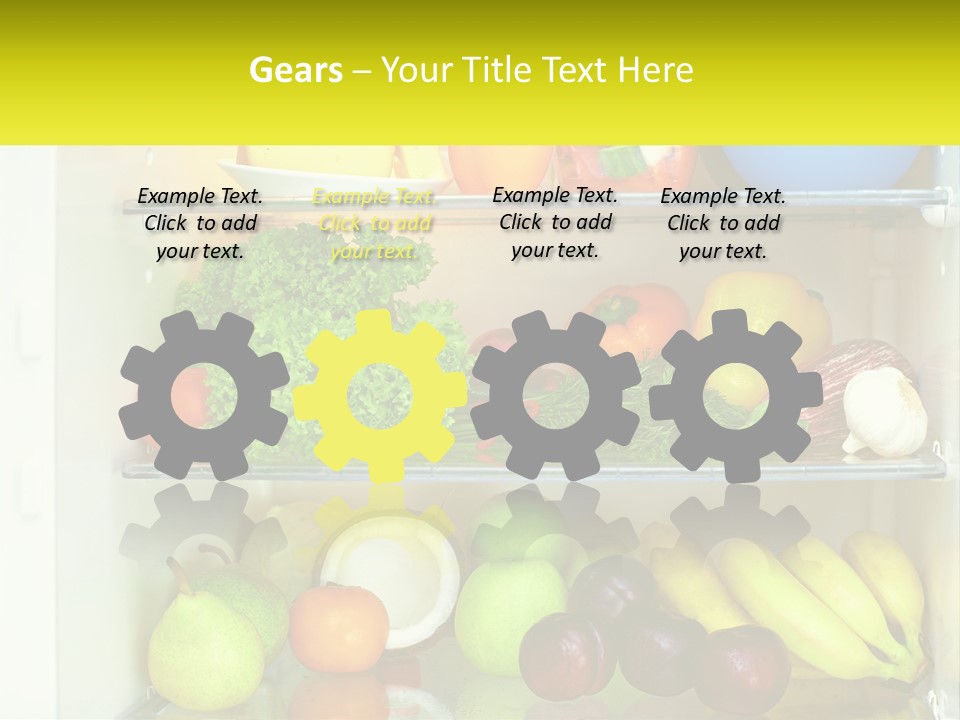 A Refrigerator Filled With Lots Of Fresh Fruits And Vegetables PowerPoint Template