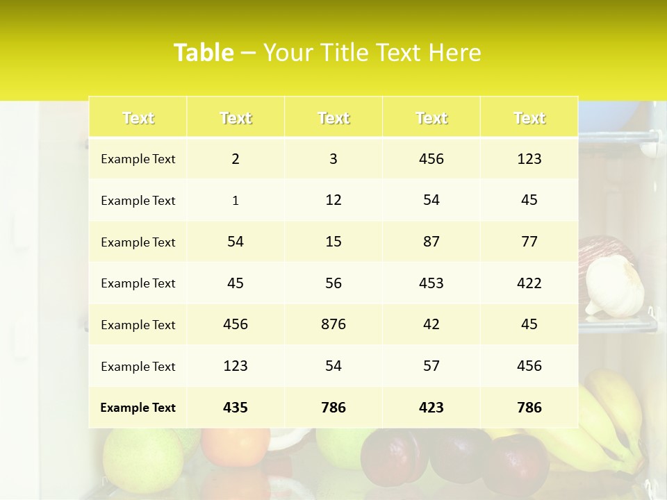 A Refrigerator Filled With Lots Of Fresh Fruits And Vegetables PowerPoint Template