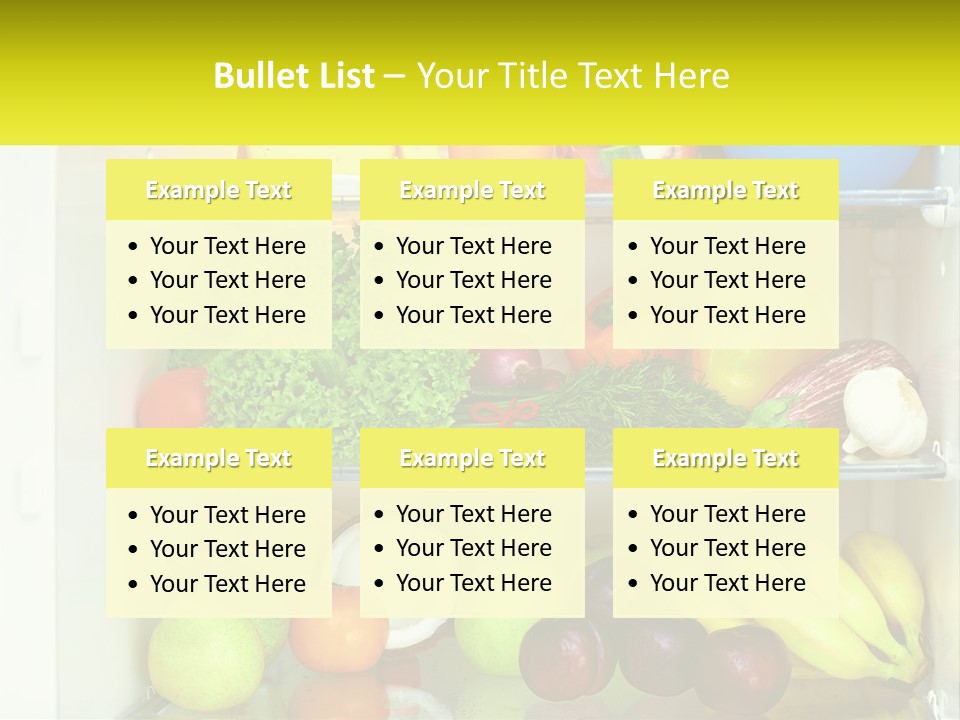 A Refrigerator Filled With Lots Of Fresh Fruits And Vegetables PowerPoint Template