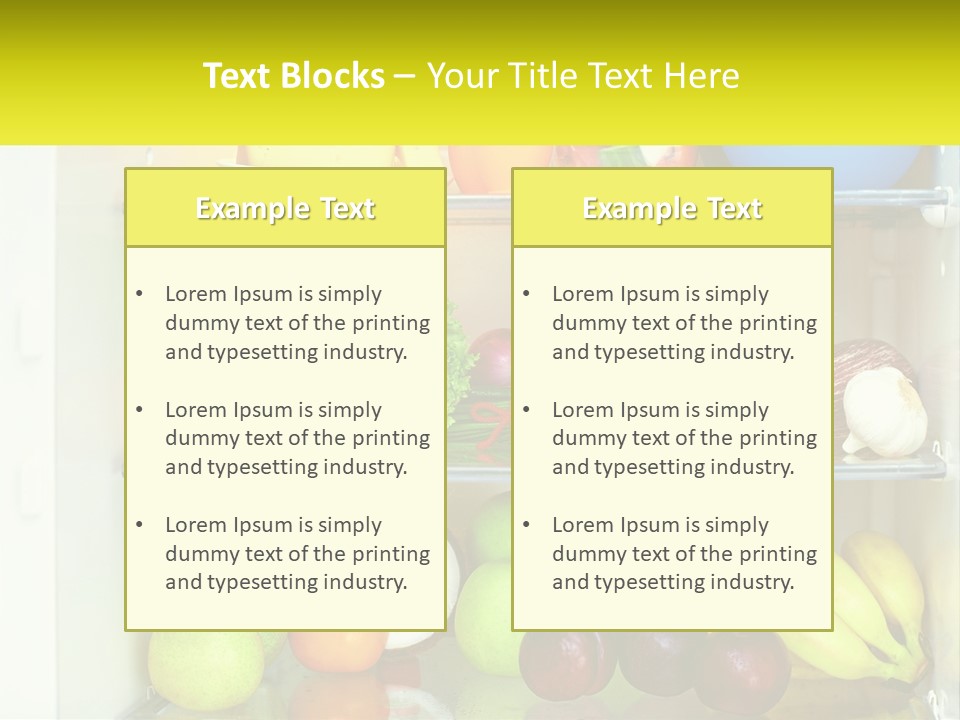 A Refrigerator Filled With Lots Of Fresh Fruits And Vegetables PowerPoint Template