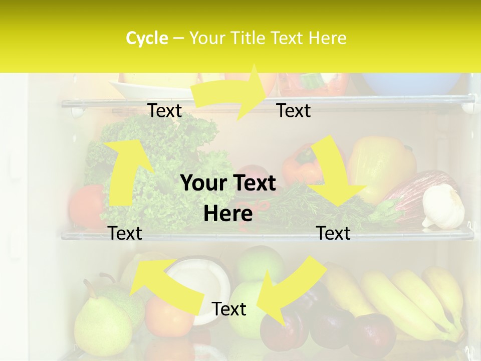 A Refrigerator Filled With Lots Of Fresh Fruits And Vegetables PowerPoint Template