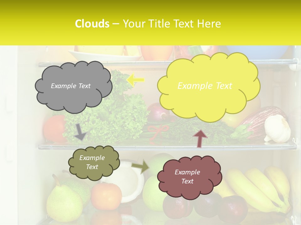 A Refrigerator Filled With Lots Of Fresh Fruits And Vegetables PowerPoint Template