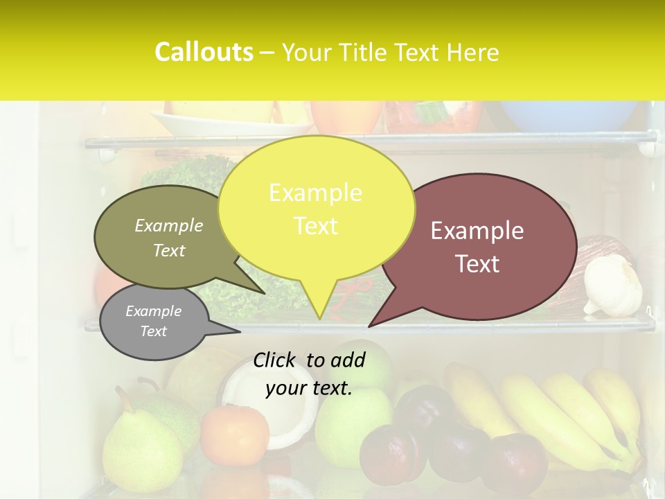 A Refrigerator Filled With Lots Of Fresh Fruits And Vegetables PowerPoint Template